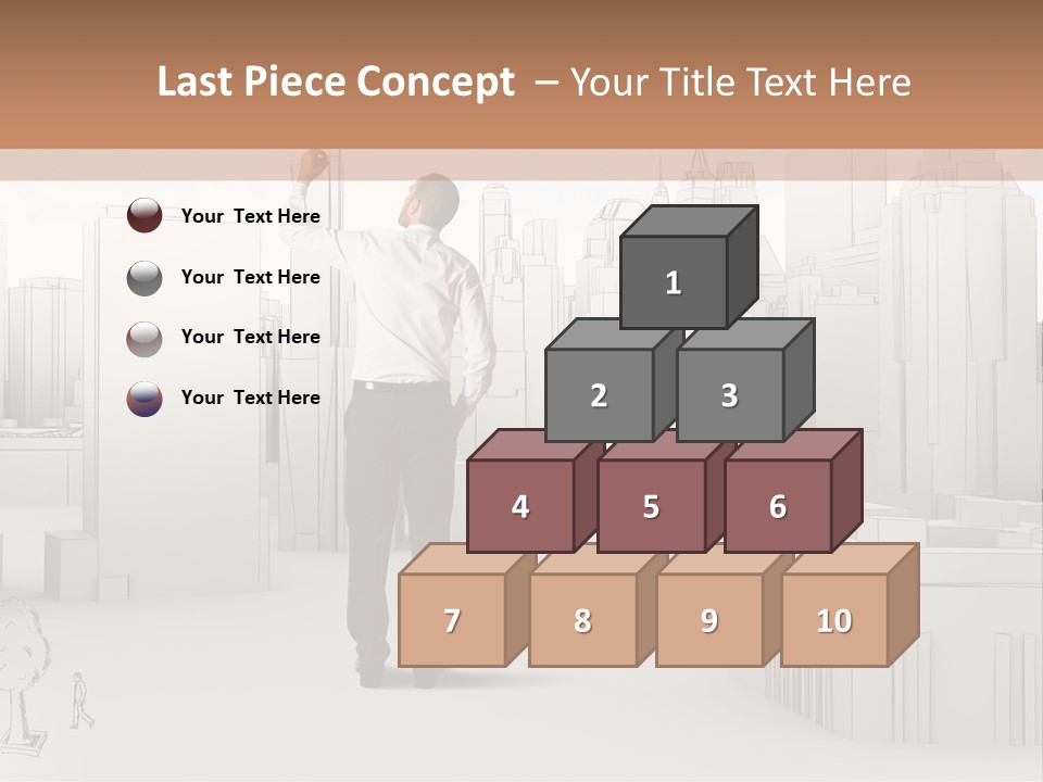 A Man Standing In Front Of A Cityscape PowerPoint Template