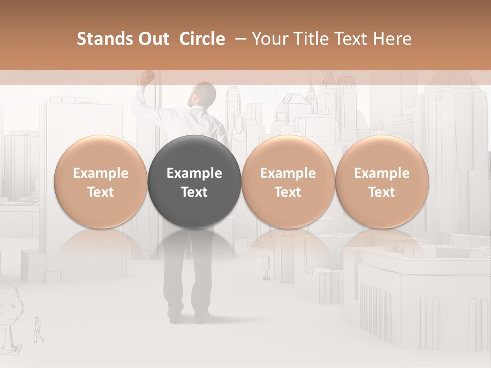 A Man Standing In Front Of A Cityscape PowerPoint Template