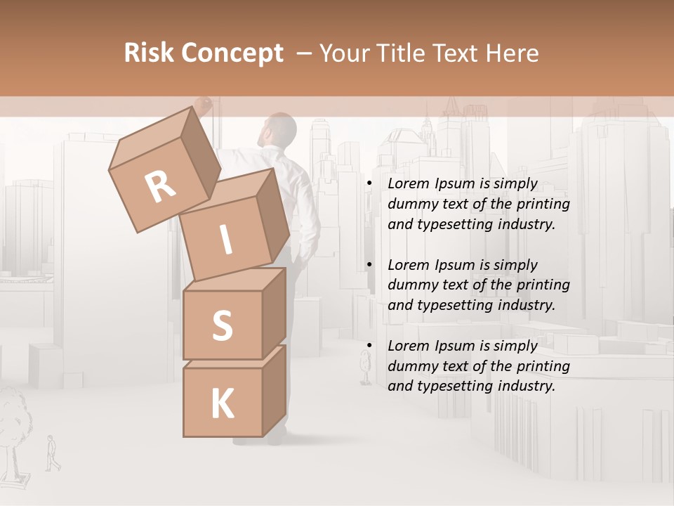 A Man Standing In Front Of A Cityscape PowerPoint Template
