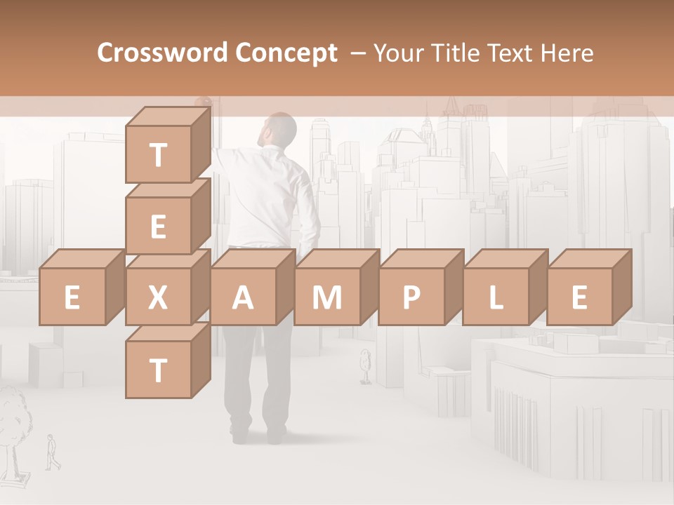 A Man Standing In Front Of A Cityscape PowerPoint Template