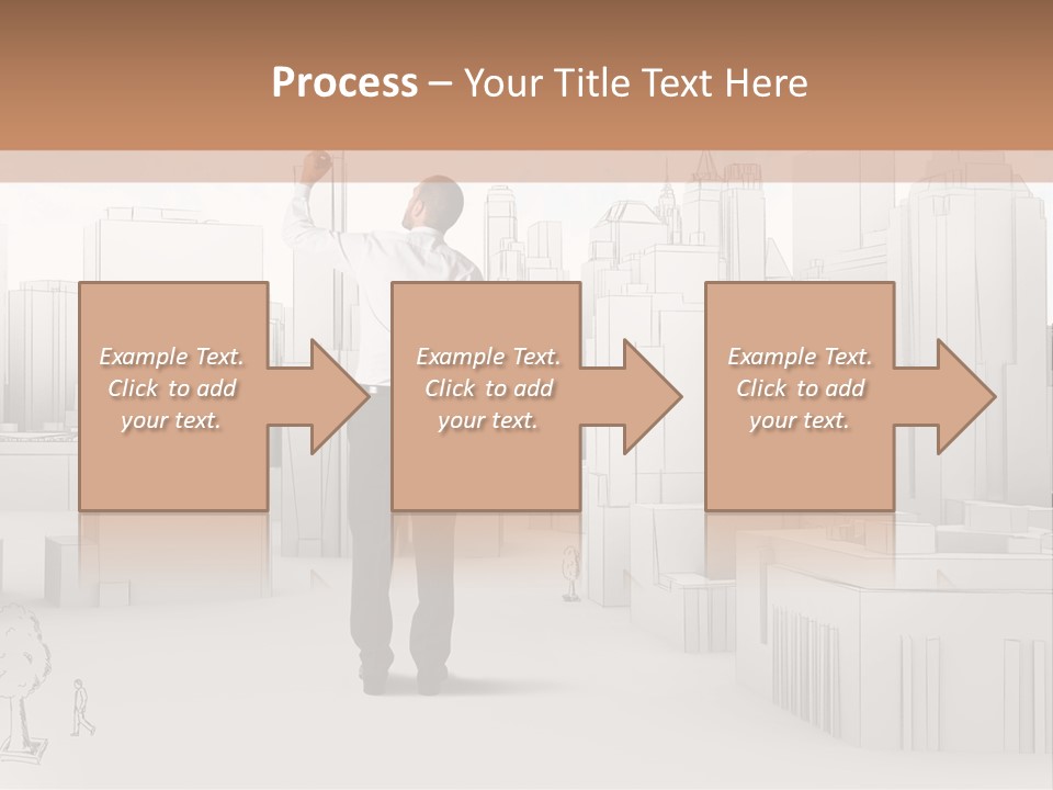 A Man Standing In Front Of A Cityscape PowerPoint Template