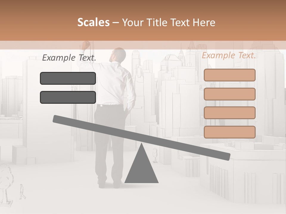 A Man Standing In Front Of A Cityscape PowerPoint Template