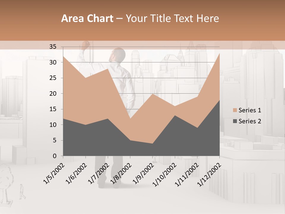 A Man Standing In Front Of A Cityscape PowerPoint Template