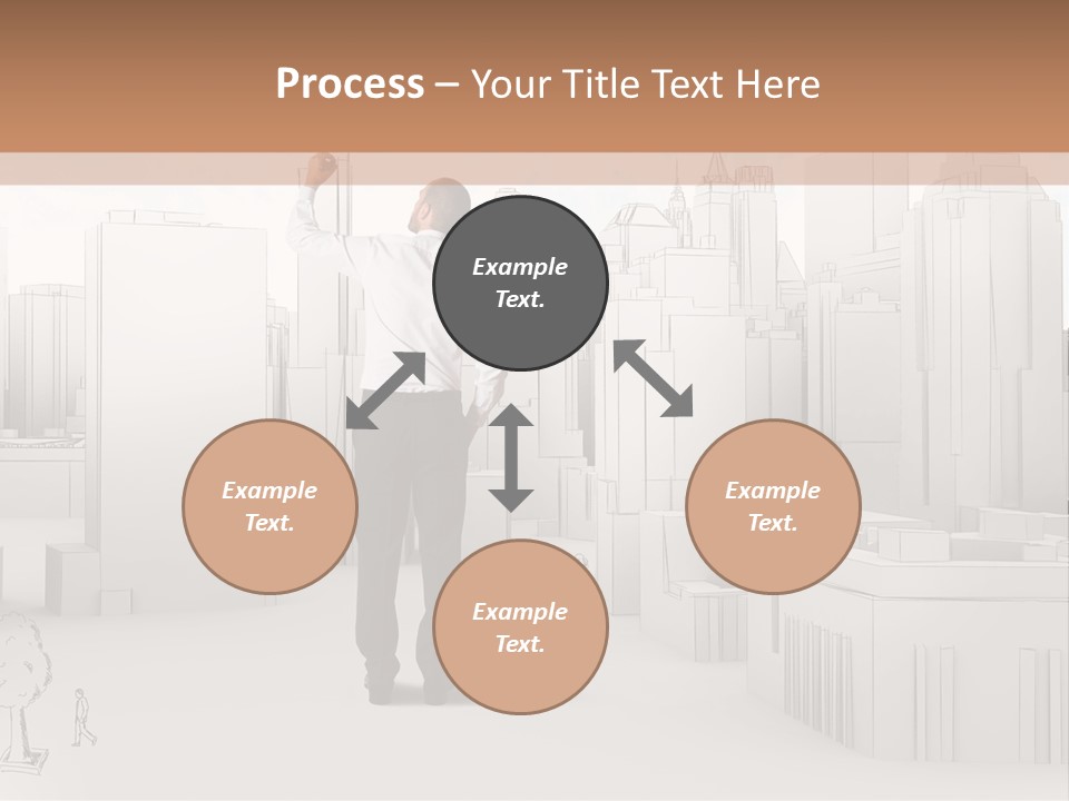 A Man Standing In Front Of A Cityscape PowerPoint Template