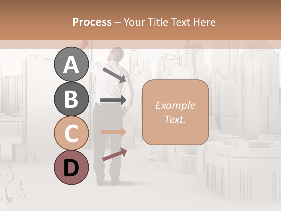 A Man Standing In Front Of A Cityscape PowerPoint Template