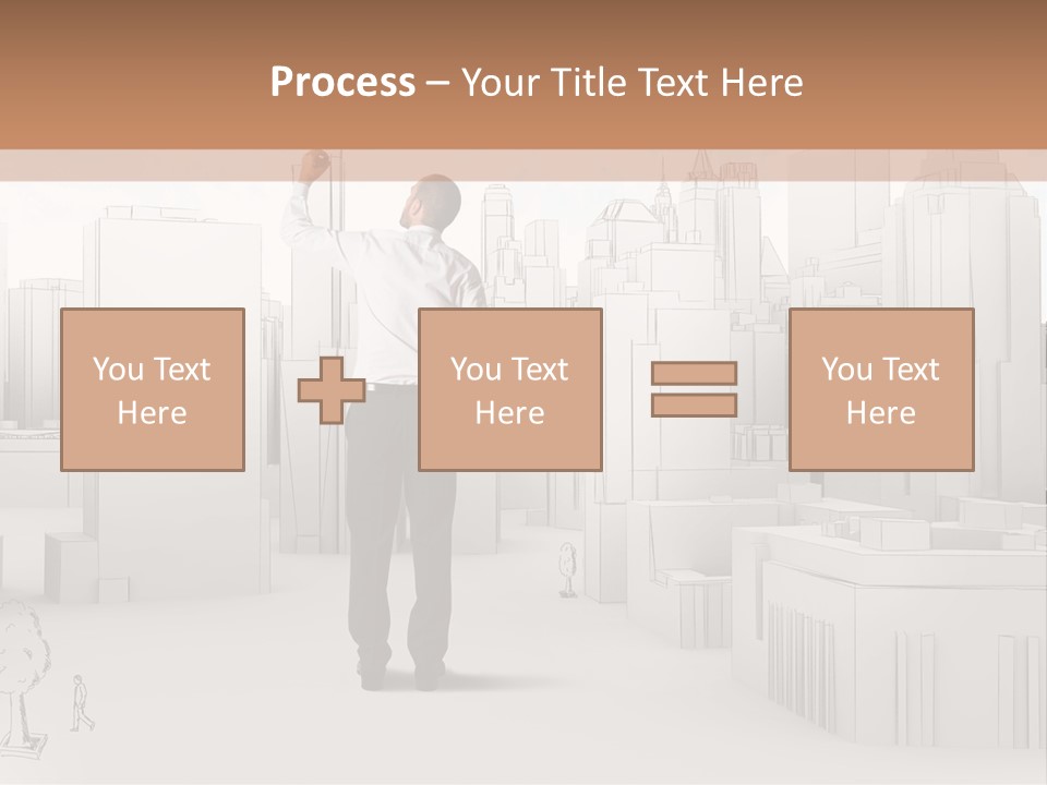 A Man Standing In Front Of A Cityscape PowerPoint Template