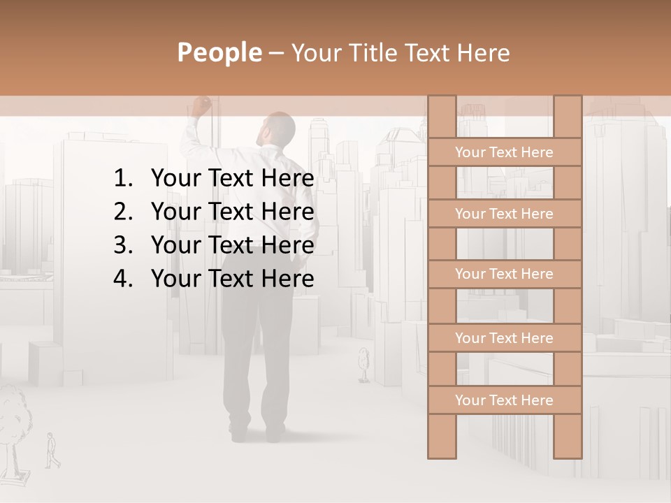 A Man Standing In Front Of A Cityscape PowerPoint Template