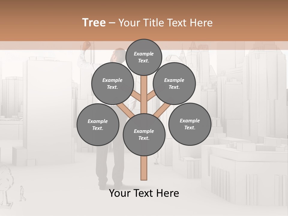 A Man Standing In Front Of A Cityscape PowerPoint Template