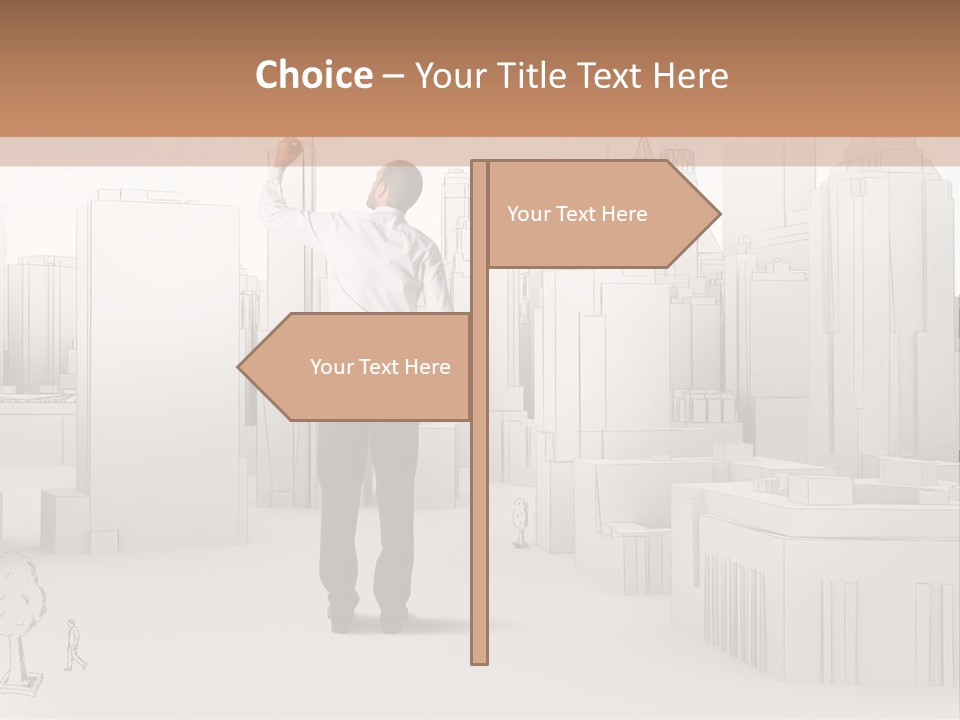 A Man Standing In Front Of A Cityscape PowerPoint Template