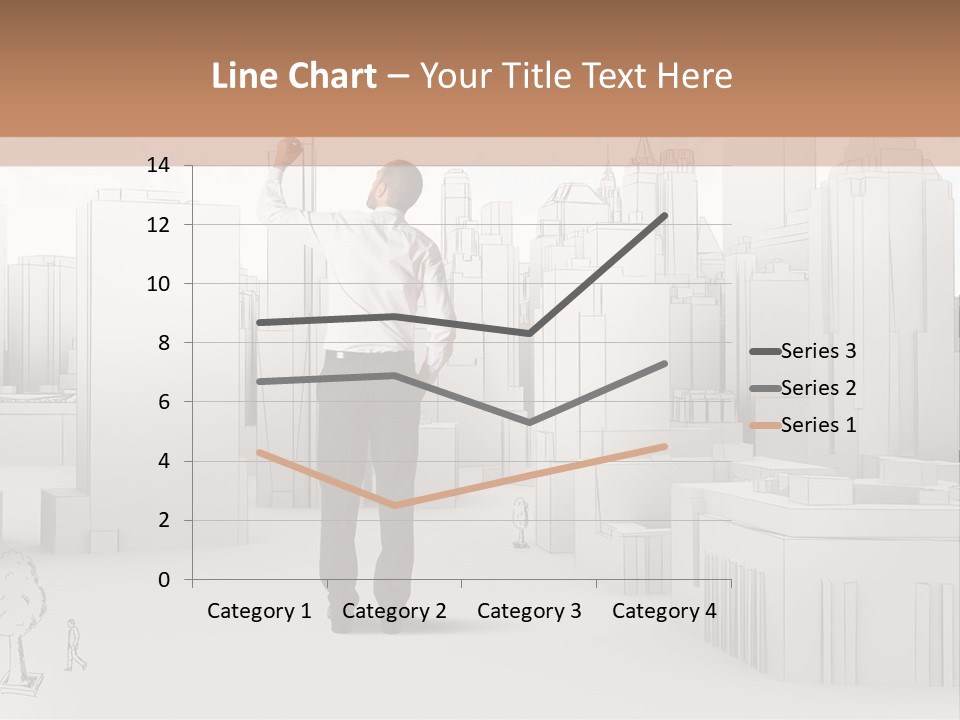 A Man Standing In Front Of A Cityscape PowerPoint Template