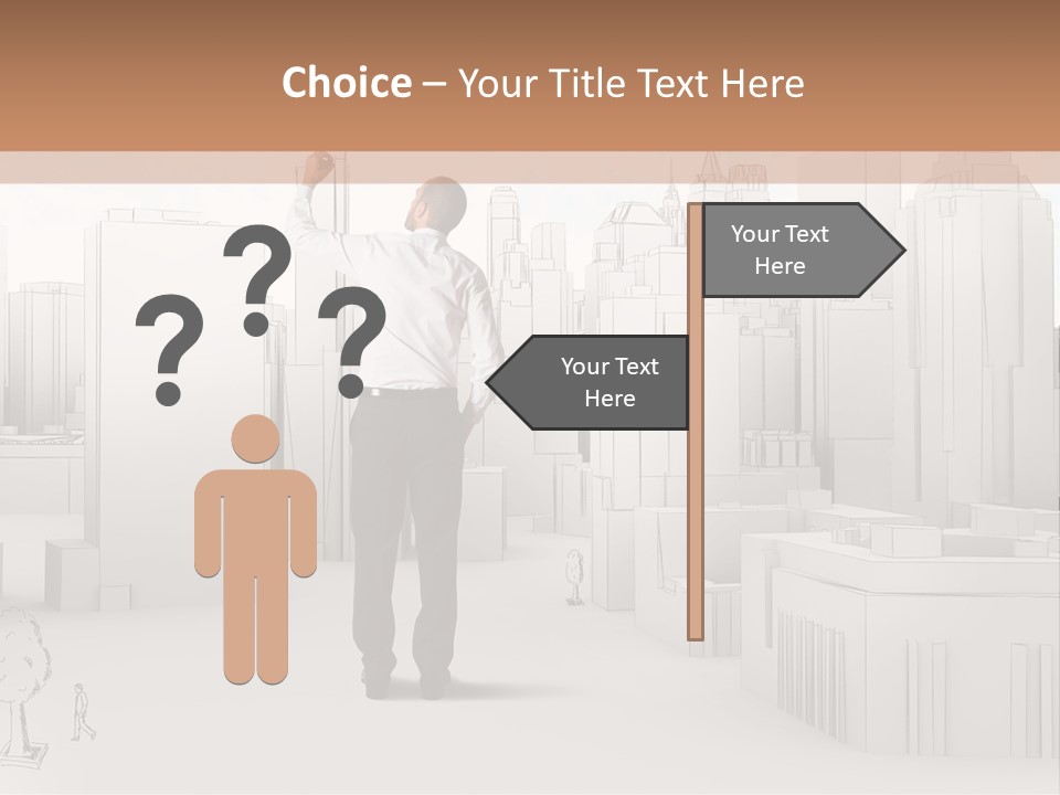 A Man Standing In Front Of A Cityscape PowerPoint Template