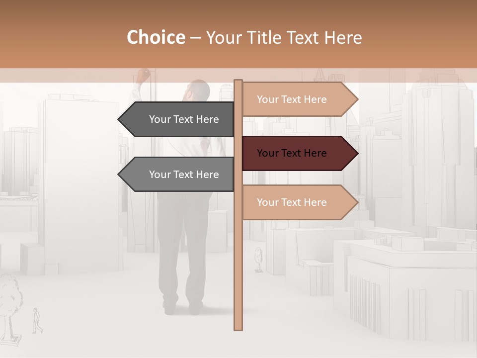 A Man Standing In Front Of A Cityscape PowerPoint Template