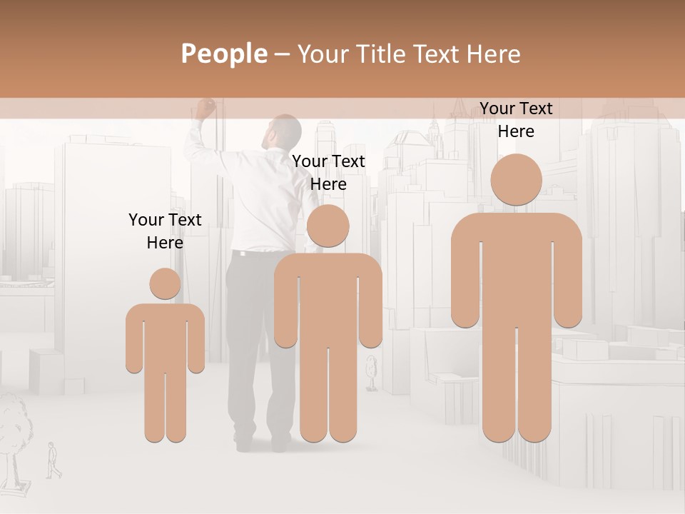 A Man Standing In Front Of A Cityscape PowerPoint Template