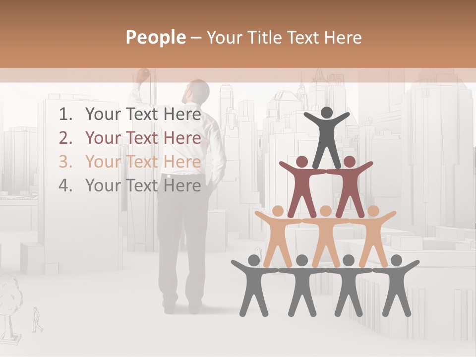 A Man Standing In Front Of A Cityscape PowerPoint Template