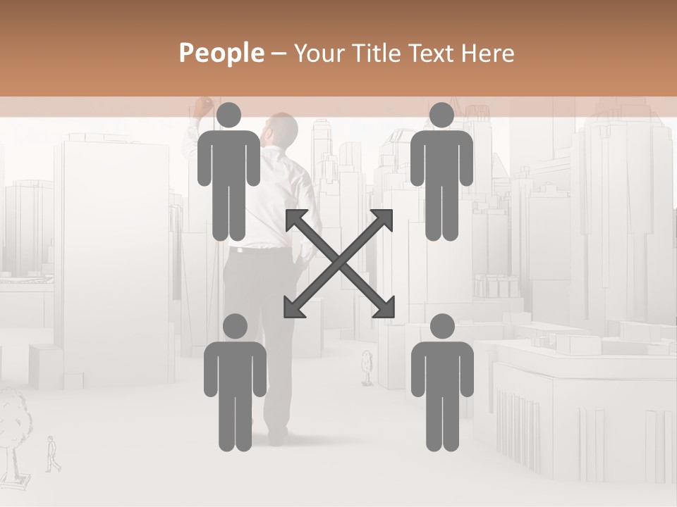 A Man Standing In Front Of A Cityscape PowerPoint Template