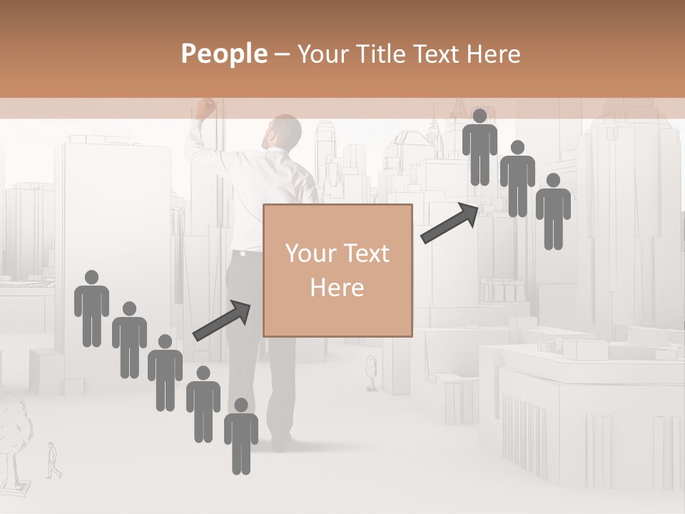 A Man Standing In Front Of A Cityscape PowerPoint Template