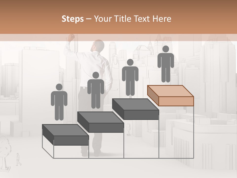 A Man Standing In Front Of A Cityscape PowerPoint Template