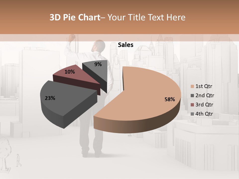 A Man Standing In Front Of A Cityscape PowerPoint Template