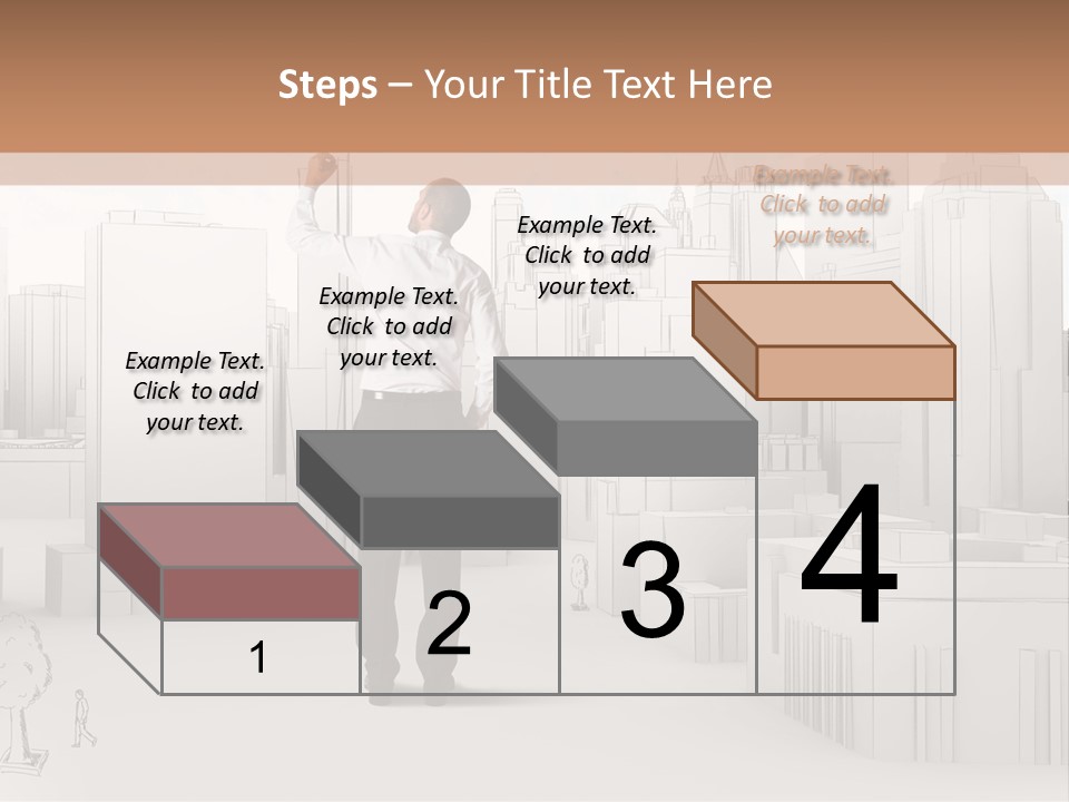 A Man Standing In Front Of A Cityscape PowerPoint Template