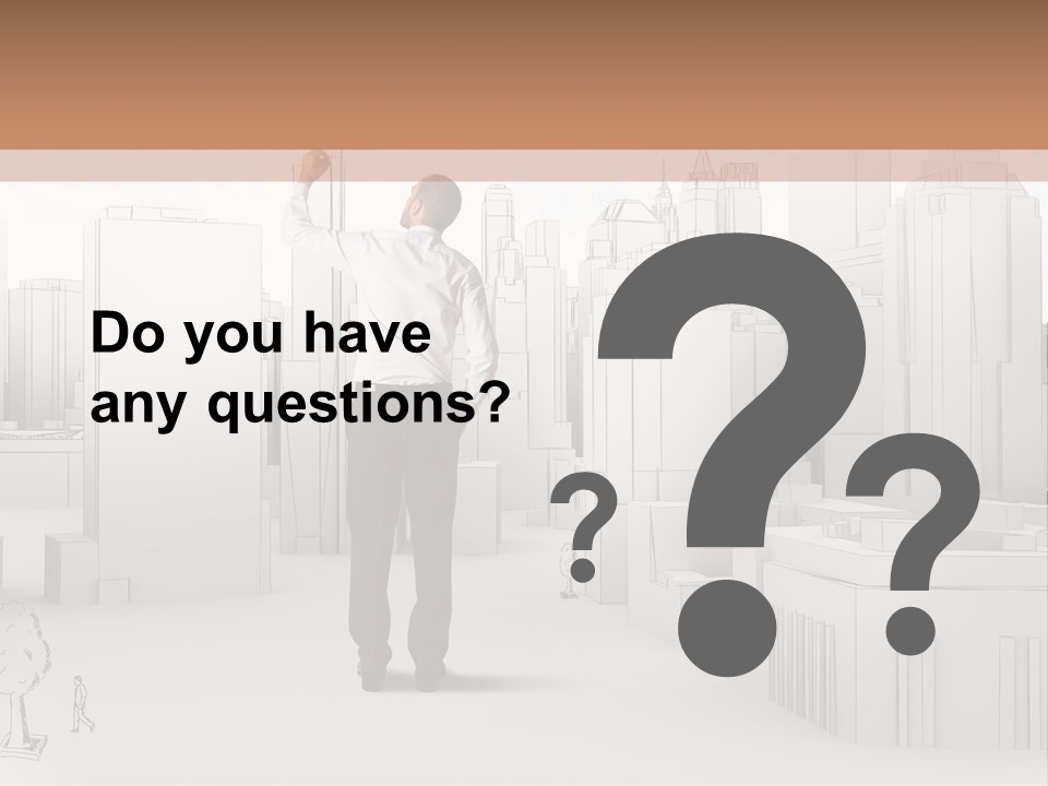 A Man Standing In Front Of A Cityscape PowerPoint Template