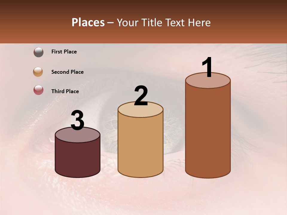 A Close Up Of A Person's Eye With A Brown Background PowerPoint Template
