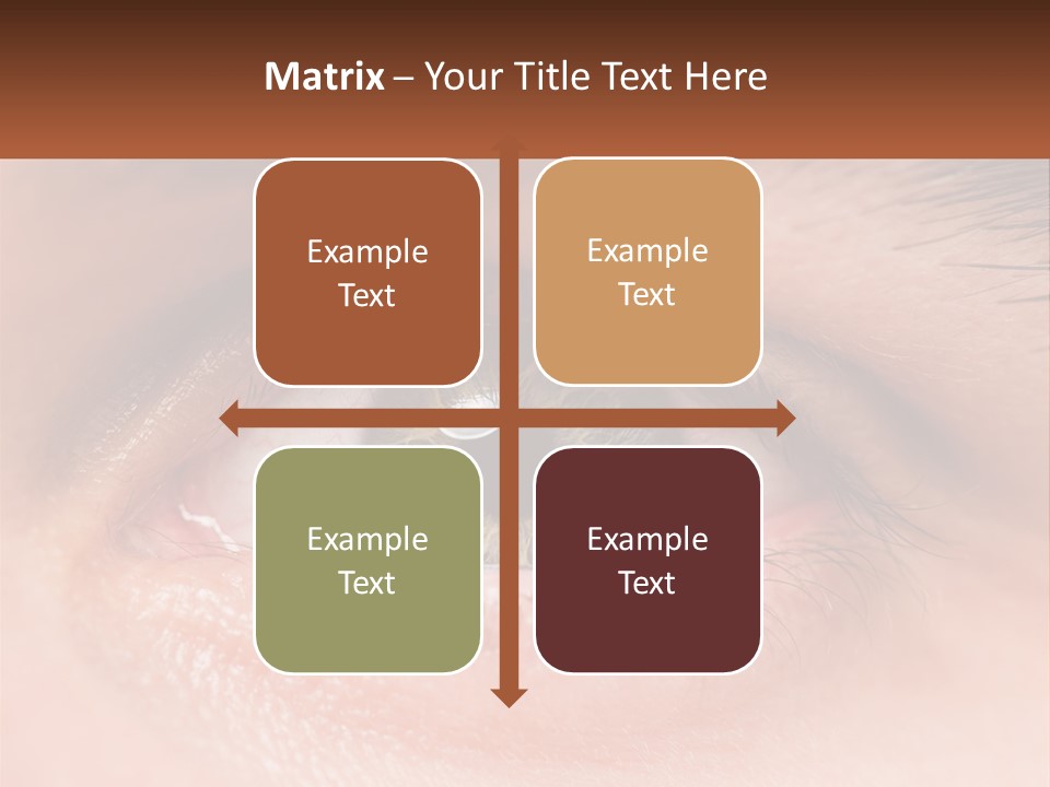 A Close Up Of A Person's Eye With A Brown Background PowerPoint Template