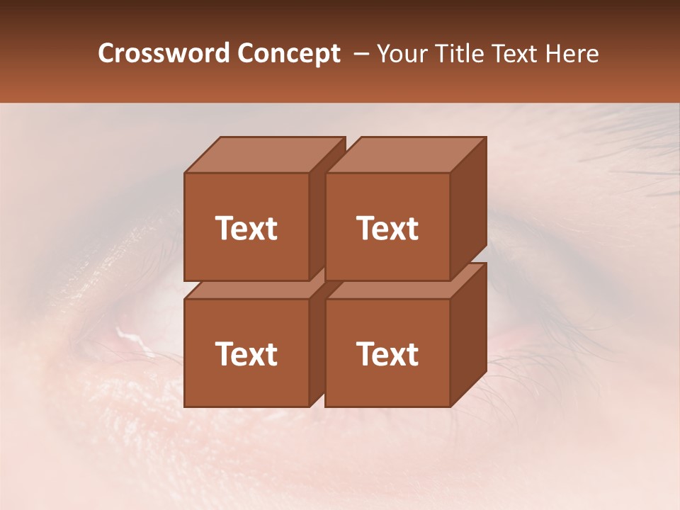 A Close Up Of A Person's Eye With A Brown Background PowerPoint Template