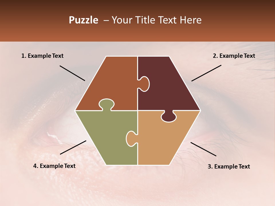 A Close Up Of A Person's Eye With A Brown Background PowerPoint Template