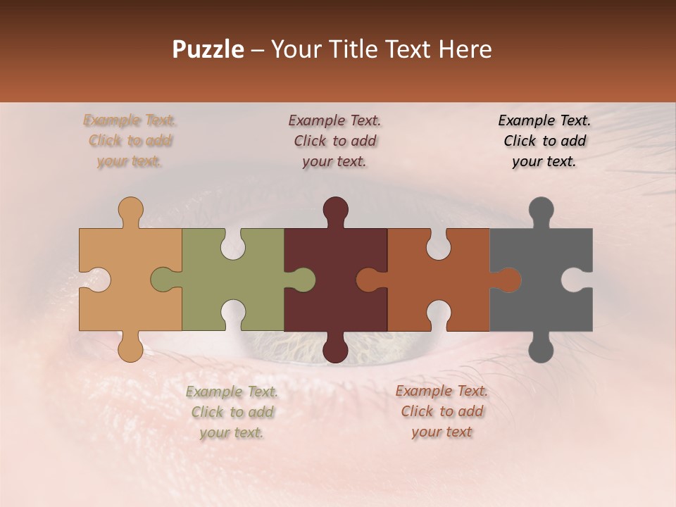 A Close Up Of A Person's Eye With A Brown Background PowerPoint Template