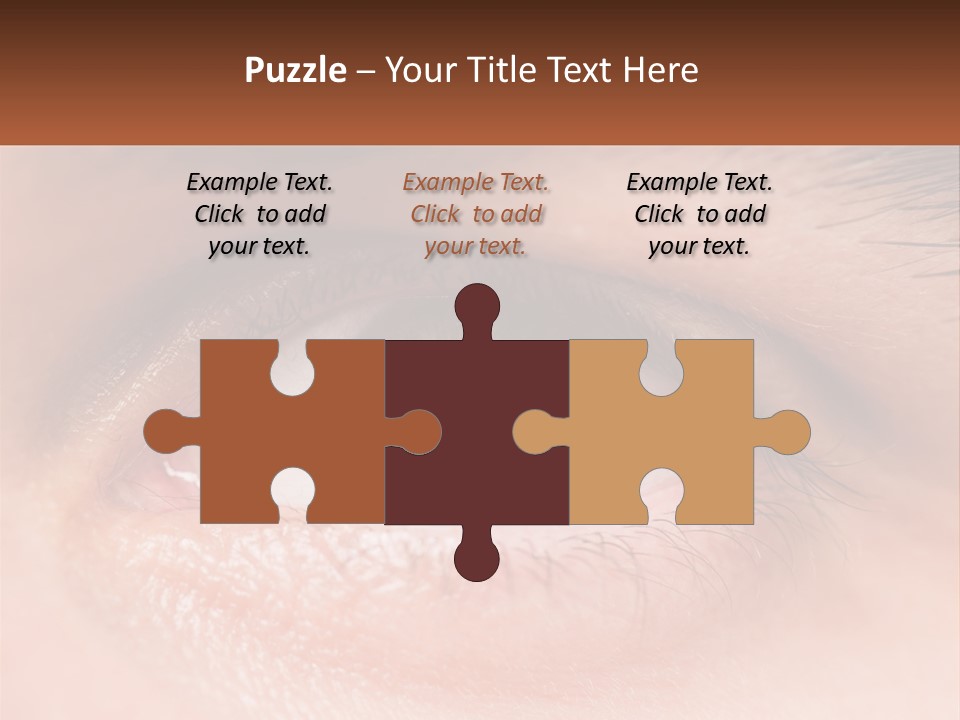 A Close Up Of A Person's Eye With A Brown Background PowerPoint Template