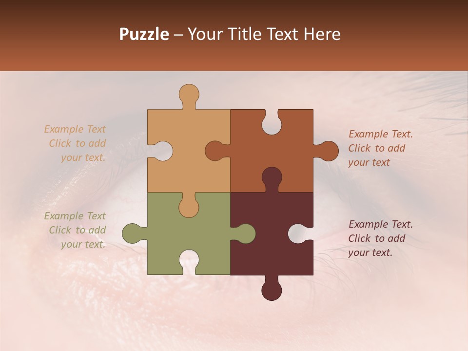 A Close Up Of A Person's Eye With A Brown Background PowerPoint Template