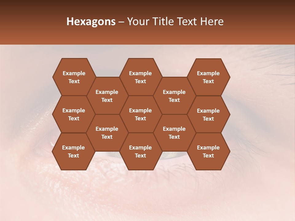 A Close Up Of A Person's Eye With A Brown Background PowerPoint Template