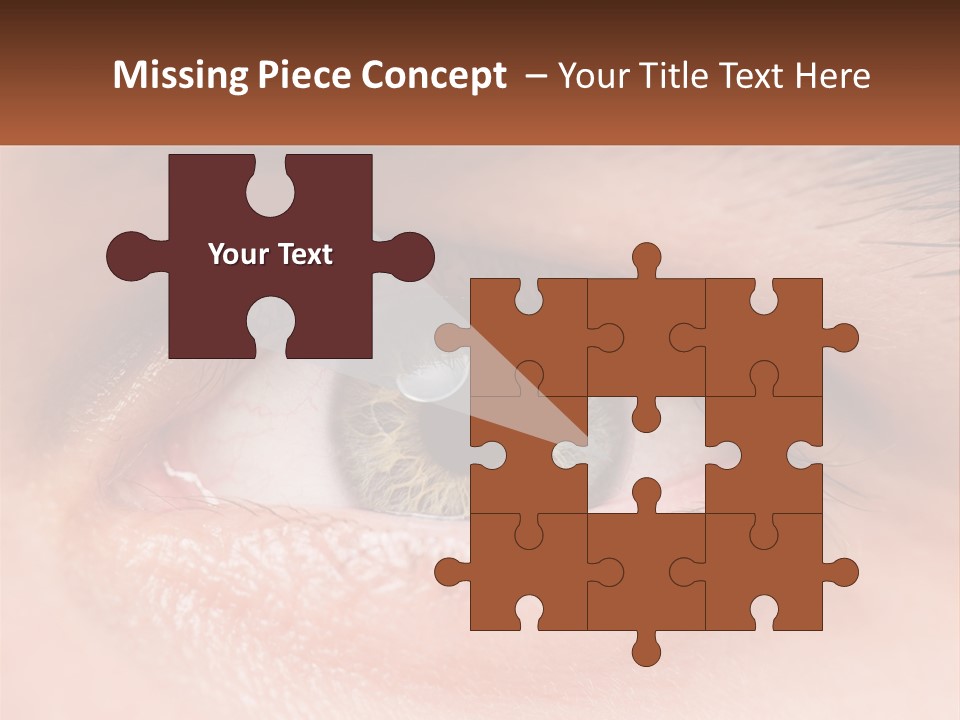 A Close Up Of A Person's Eye With A Brown Background PowerPoint Template