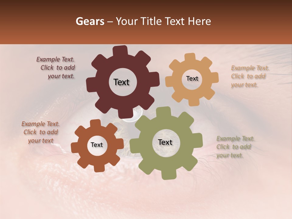 A Close Up Of A Person's Eye With A Brown Background PowerPoint Template