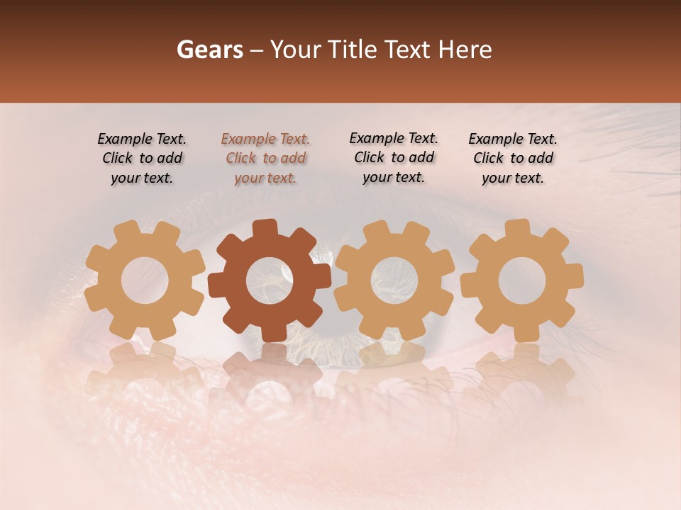 A Close Up Of A Person's Eye With A Brown Background PowerPoint Template