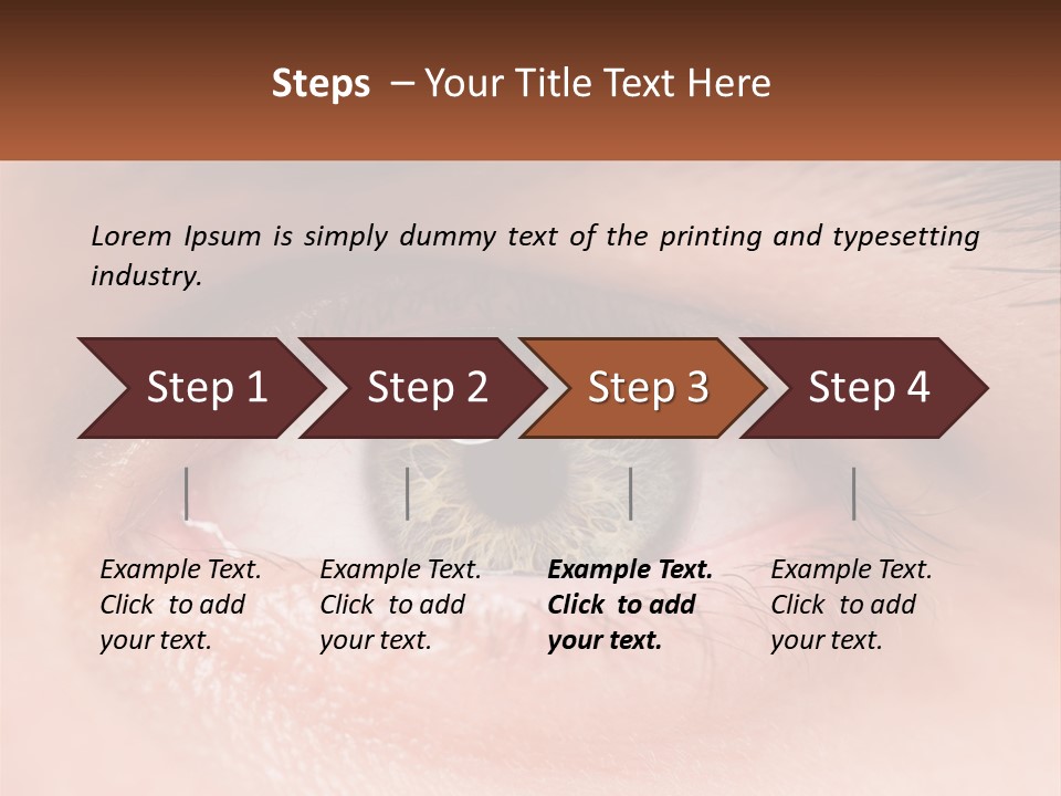A Close Up Of A Person's Eye With A Brown Background PowerPoint Template