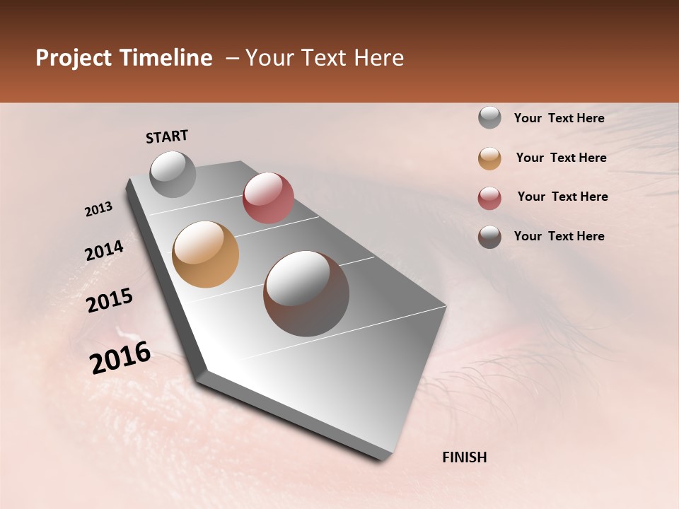 A Close Up Of A Person's Eye With A Brown Background PowerPoint Template