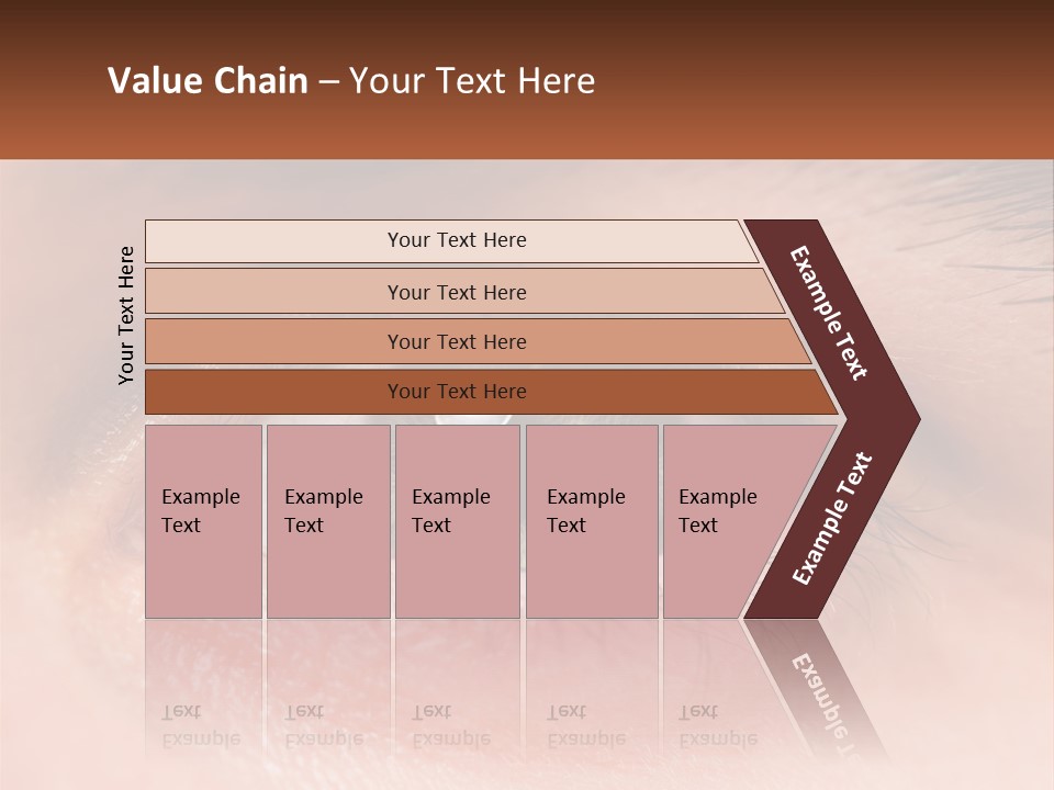 A Close Up Of A Person's Eye With A Brown Background PowerPoint Template