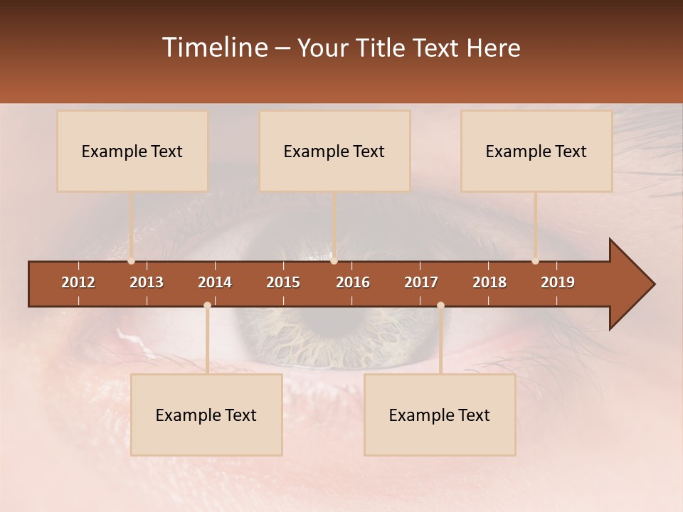 A Close Up Of A Person's Eye With A Brown Background PowerPoint Template