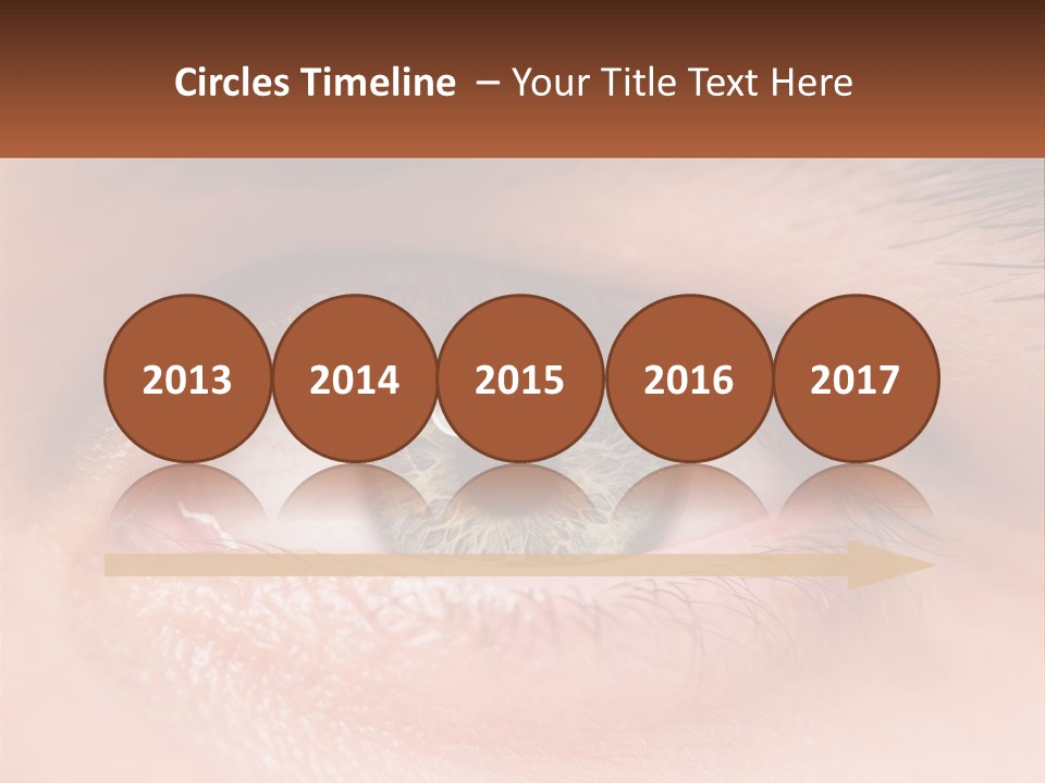 A Close Up Of A Person's Eye With A Brown Background PowerPoint Template