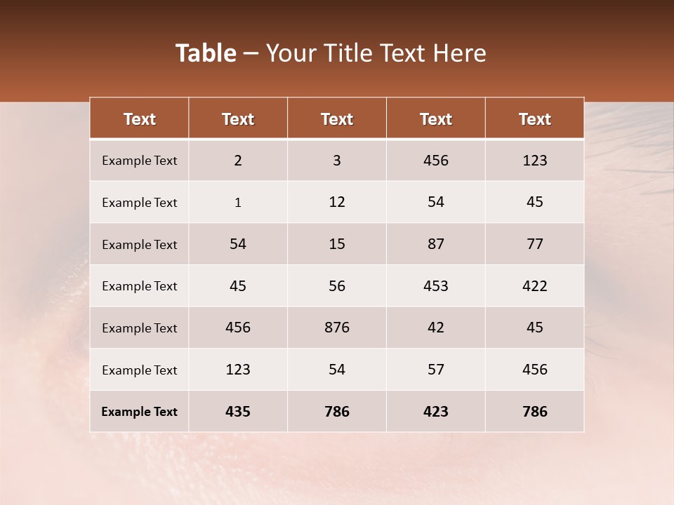 A Close Up Of A Person's Eye With A Brown Background PowerPoint Template