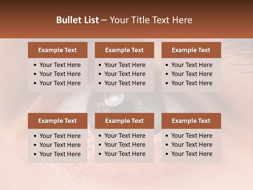 A Close Up Of A Person's Eye With A Brown Background PowerPoint Template