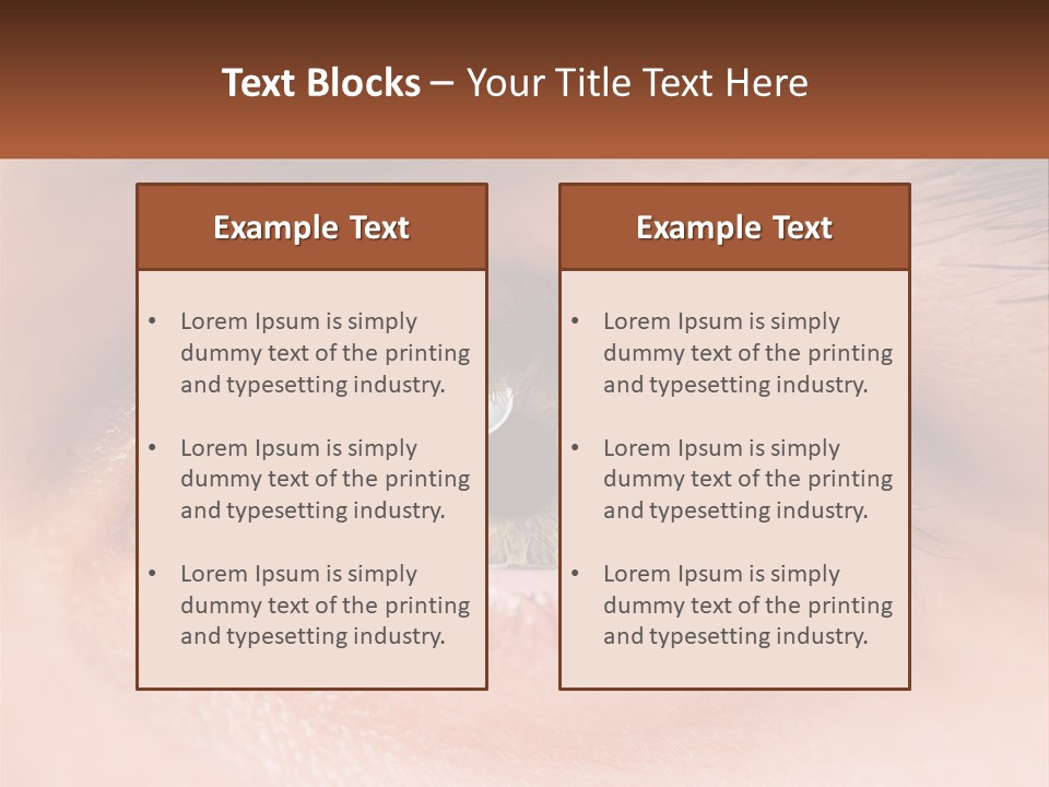 A Close Up Of A Person's Eye With A Brown Background PowerPoint Template