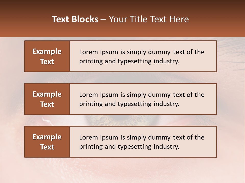 A Close Up Of A Person's Eye With A Brown Background PowerPoint Template
