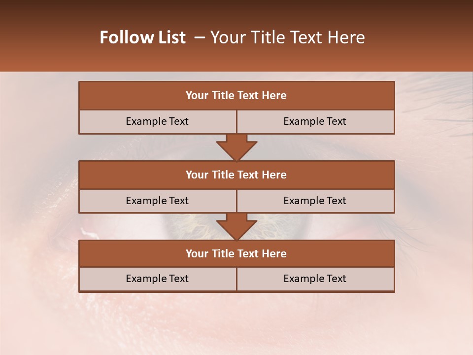 A Close Up Of A Person's Eye With A Brown Background PowerPoint Template