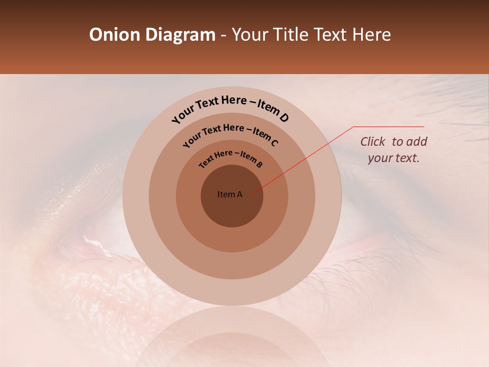 A Close Up Of A Person's Eye With A Brown Background PowerPoint Template