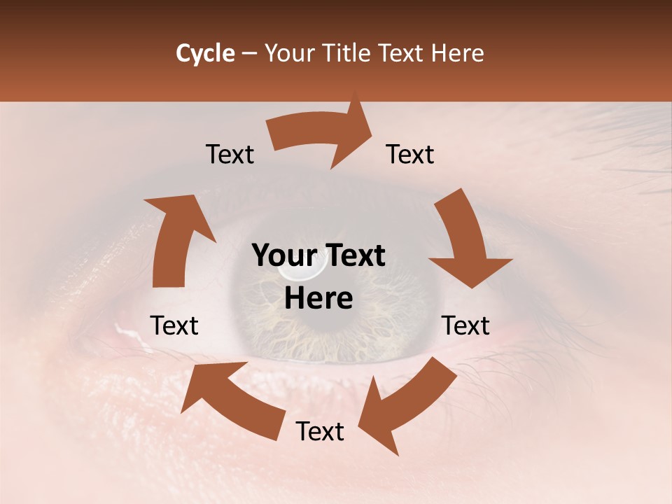 A Close Up Of A Person's Eye With A Brown Background PowerPoint Template