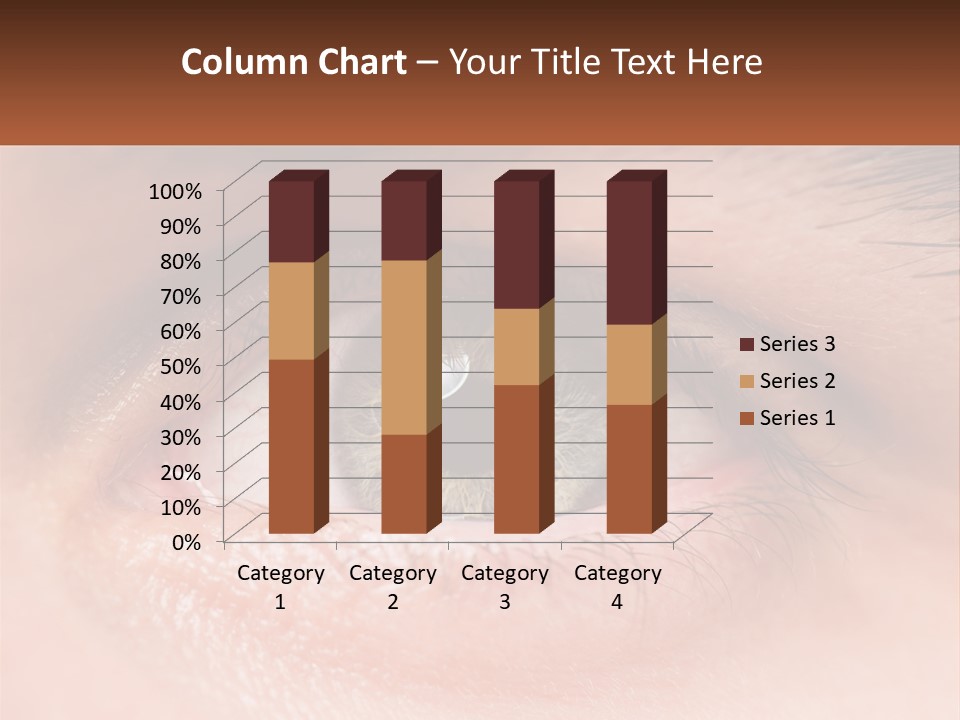 A Close Up Of A Person's Eye With A Brown Background PowerPoint Template