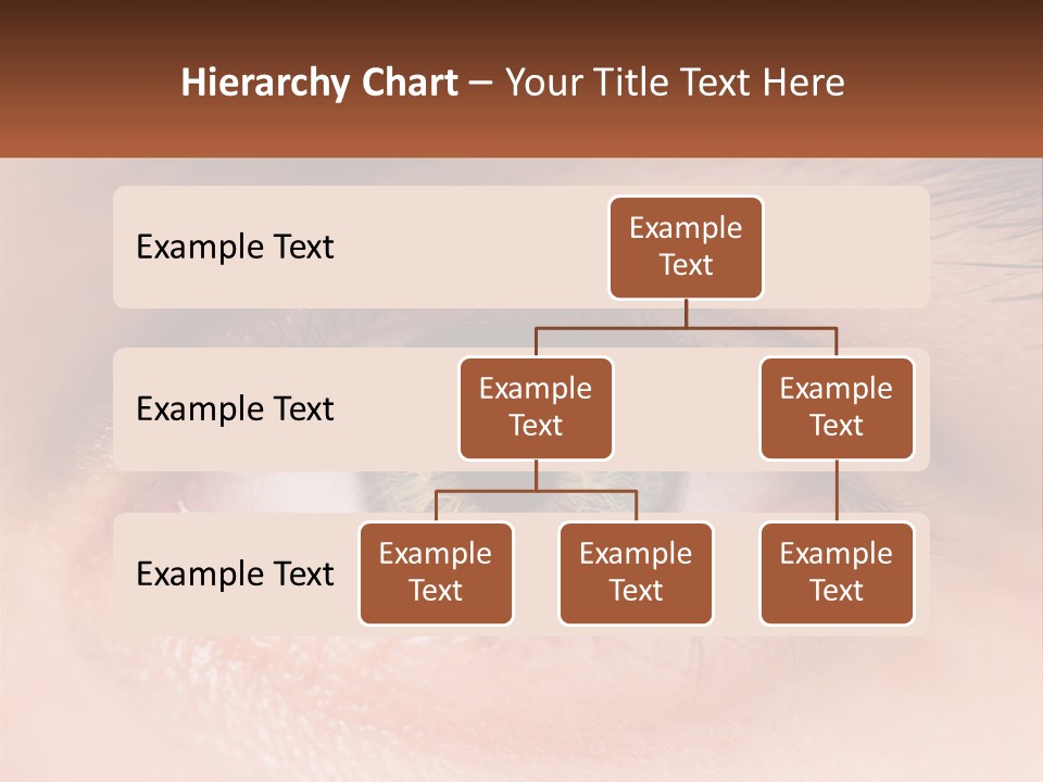 A Close Up Of A Person's Eye With A Brown Background PowerPoint Template