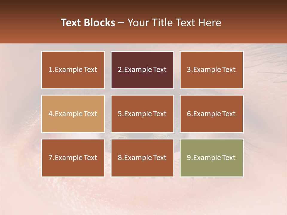 A Close Up Of A Person's Eye With A Brown Background PowerPoint Template